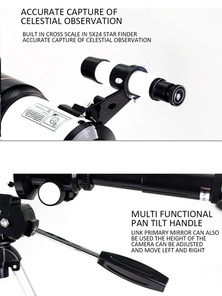 Высокомощный астрономический телескоп рефракционного типа F30070 HD