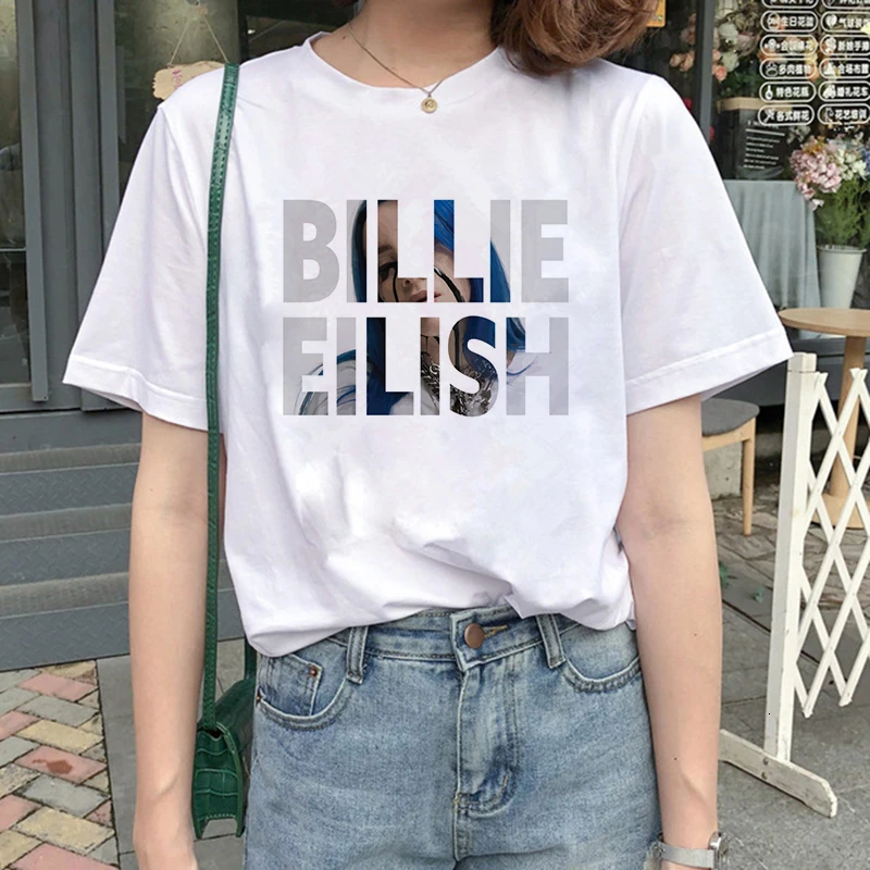 4022 Billie Eilish Harajuku графическая модная футболка для женщин 90s хип-хоп Ullzang футболка Bad Guy забавная футболка buy Friend Топ Футболка женская - Цвет: 4022
