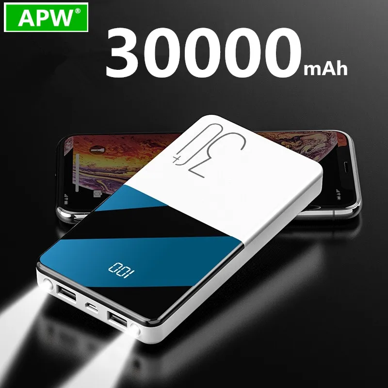 Внешний аккумулятор беспроводное зарядное устройство 30000 мА/ч портативный