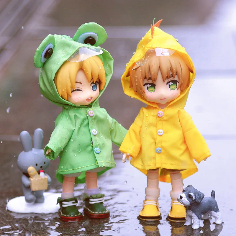 

Ob11 baby clothes 1/12 BJD doll clothes GSC plain body Molly round raincoat in rainy day Doll accessories