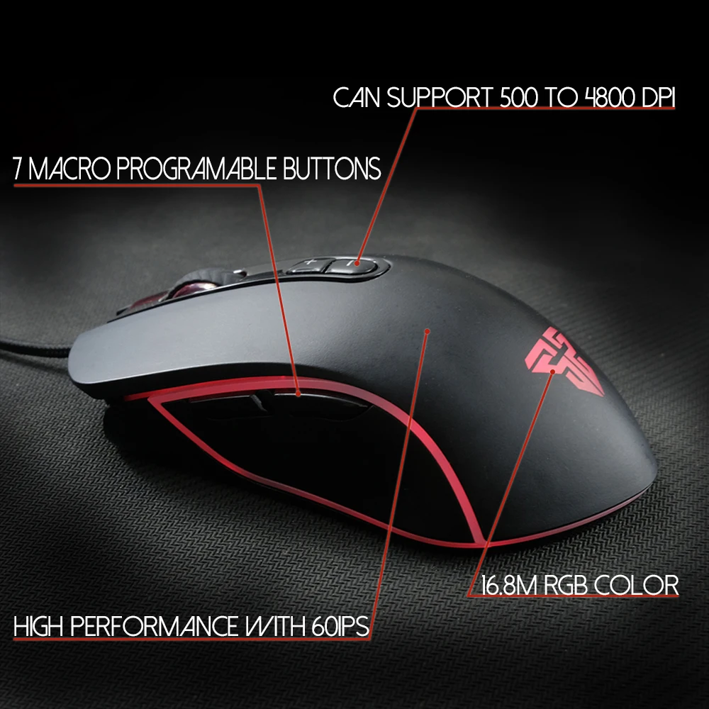 Профессиональная Проводная игровая мышь FANTECH X9 Регулируемая оптическая