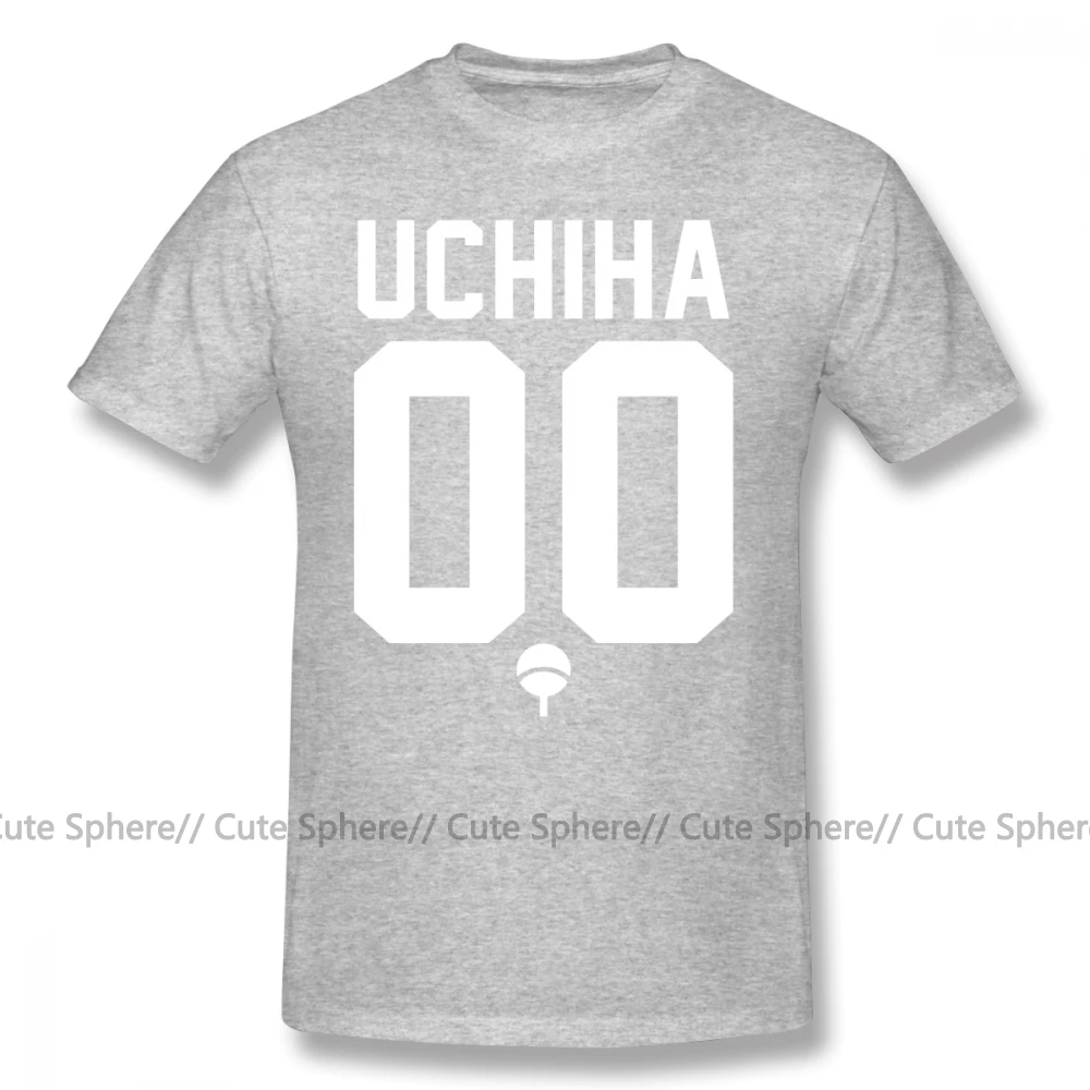 Футболка Uchiha из джерси белого цвета, футболка с коротким рукавом и графическим рисунком, 100 хлопок, 5x пляжная Милая Мужская футболка - Цвет: Gray