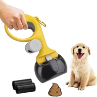 pooper scooper portable dog poop easy to use handheld animal waste picker with poo bag dispenser outdoor cleaning tools cat pet