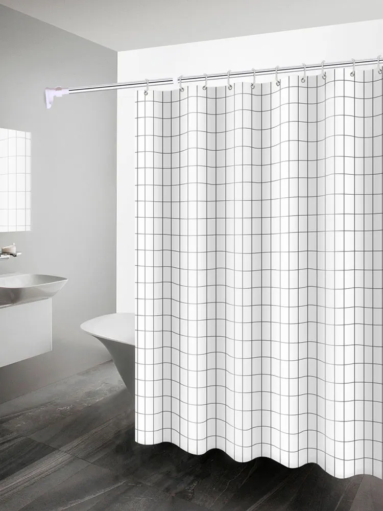 

Waterproof Shower Curtain Stripe Thicken Washable White Bathroom Separate Polyester Curtain Liner Zaslony Nordic Curtains AC50SC