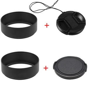 Металлическая бленда + крышка объектива 40,5 мм 43 мм 49 мм 52 мм 58 мм 55 мм 62 мм 67 мм 72 мм 77 мм для Leica Canon Nikon Sony