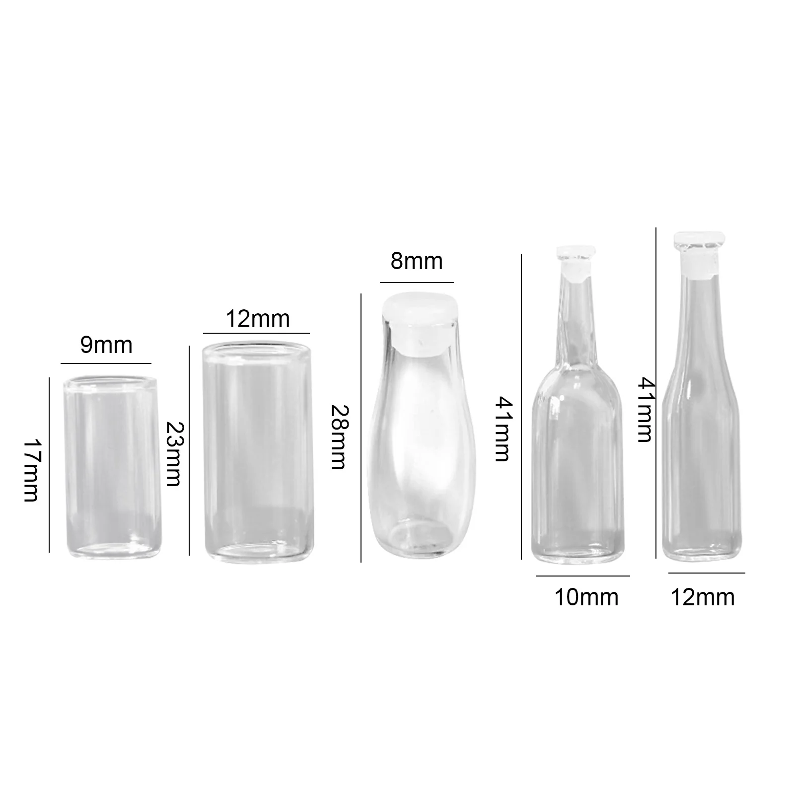 

2Pcs 1/12 Dollhouse Mini Home Scene Glass Bottle Simulation Model Toy DIY Props Kids Educational Toys for Children Gifts