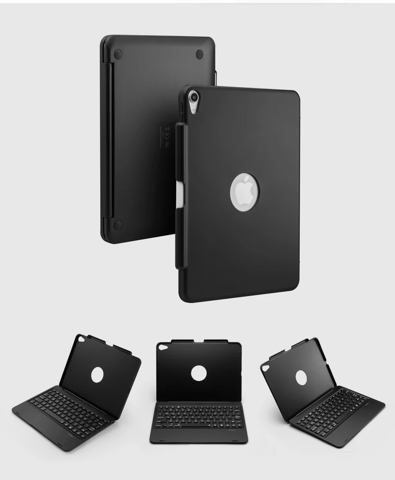 [Новое] Bluetooth клавиатура чехол для Apple iPad Pro 11,", 7-Цвет с подсветкой и жесткий Беспроводной клавиатура с смартфона с держателем для карт