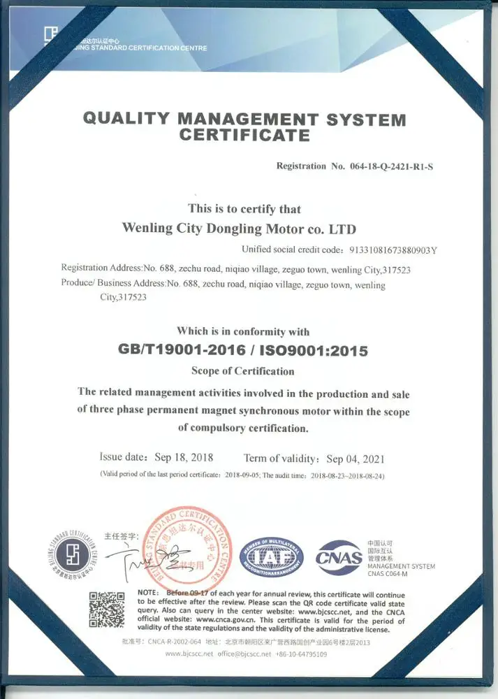 

1000RPM Electric Permanent Magnet Synchronous Motor