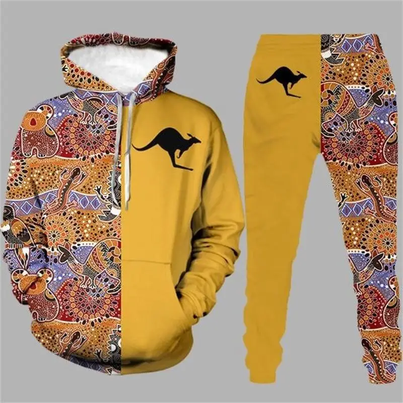 

Мужской спортивный костюм в стиле Харадзюку, толстовка с 3D-принтом, джоггеры, штаны, Осень-зима 2021