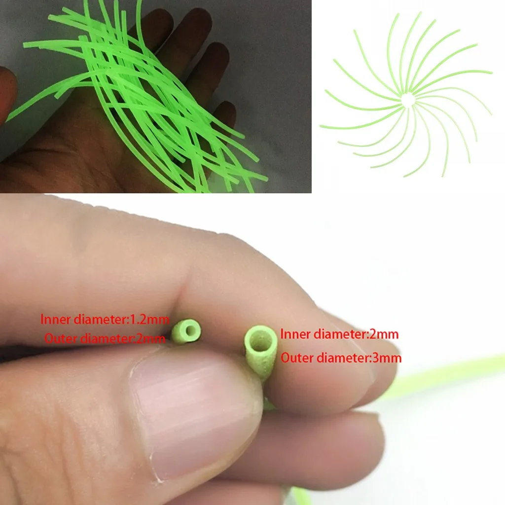 

Luminous Fishing Tube 20pcs/lot Green Soft Silicone Fishing Sleeves Fishing Rig Hook Line Accessories