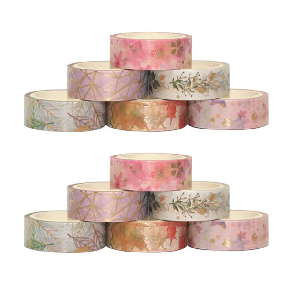 

2 Set of Delicate Decorative Label Sticker Diary Hand Account Washi Paper Tape Paper Beautiful Tape Paste for DIY(Mixed Color)