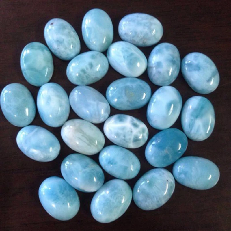 Higt Quality Cabochon Oval  Natural Larimar 8x11mm Stone Gemstone