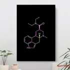 Настенные художественные плакаты с психоделическим принтом LSD молекул, холст, живопись, гостиная, спальня, дом, офис, гостиница, квартира
