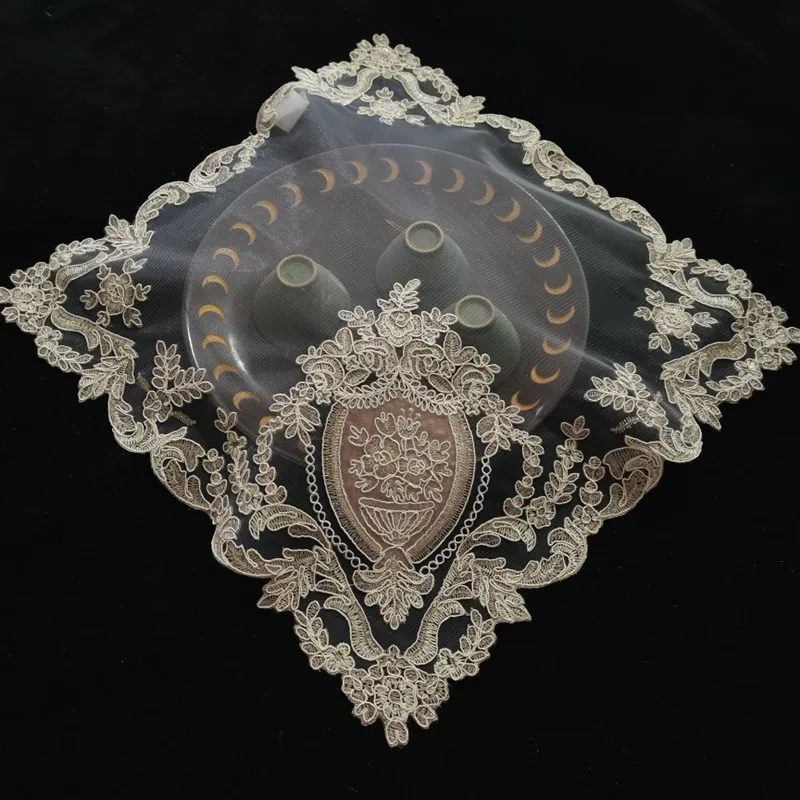 

European Neoclassical Embroidered Square Coffee Set Table Mat Bar Counter Coaster Christmas Wedding Party Kitchen Accessories