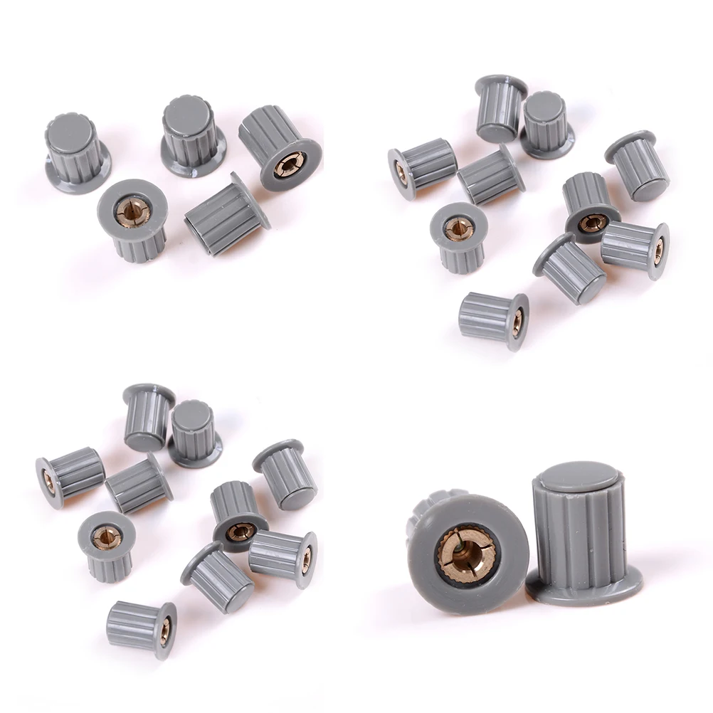 ZLinKJ 10 Pcs 4mm Shaft Insert Dia Brass Tone Core Potentiometer Control Knobs | Обустройство дома