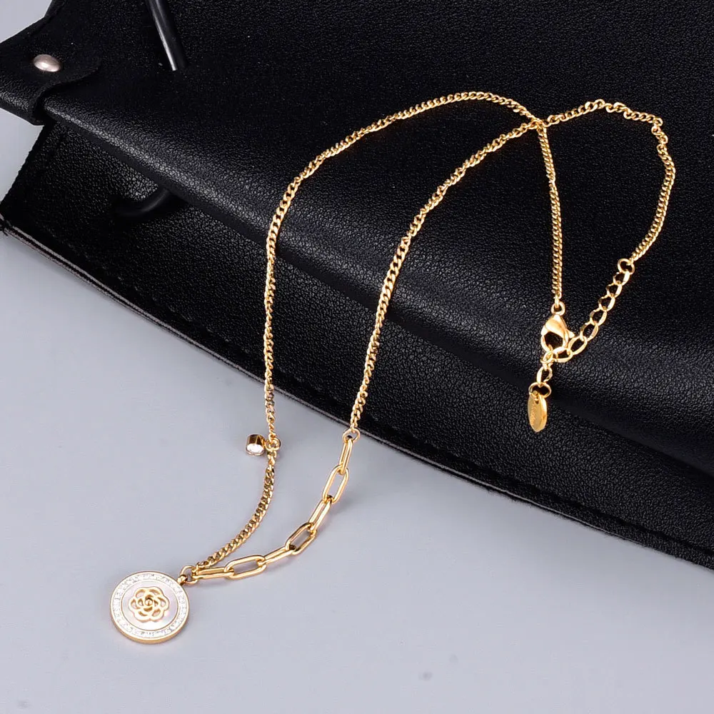 

Classical Yellow Golden Flower Pearl Necklace for Women's 14k Pendant Necklaces Chain Wedding Party Birthday Fine Jewelry Gifts