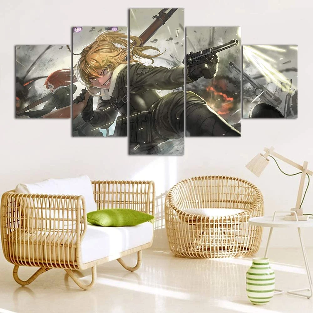 

5 Piece Wall Art Canvas Anime Manga Frontline Girl Figure Posters And Pictures Modern Decor Living Room Decoration Paintings