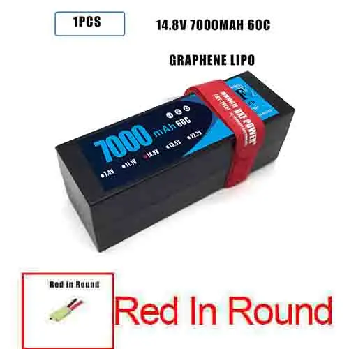 1PCS7000HARDRED DXF Lipo 4S аккумулятор жесткий чехол 14,8 V 7000mAh 60C 120C AKKU для 1:8 1:10 RC автомобиль E Багги Truggy Грузовик Лодка вертолет Квадрокоптер - Цвет: 1PCS7000HARDRED