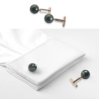 pure silver shirts studs set natural shell beads studs button high quality pearl cuff links women
