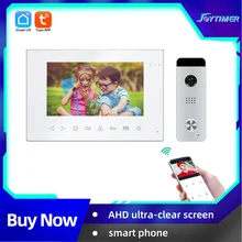 Joytimer Tuya Smart App WiFi 7 Inch Video Door Phone Intercom System with Wired Doorbell Remote Unlock Home Access Control