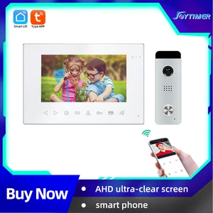joytimer tuya smart app wifi 7 inch video door phone intercom system with wired doorbell remote unlock home access control free global shipping