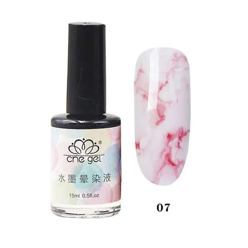 Sale Watercolor Ink High Quality Water Dyeing Gradient 15ML Nail Art Japanese Nails Gel Nail Polish 1PC Marble Pattern - Цвет: 7