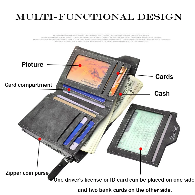 Мужской деловой Повседневный водонепроницаемый тонкий кошелек из искусственной