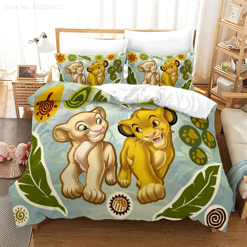 Simba Mufasa Bedding Sets Duvet Cover Pillowcases 3d King Size The Lion Set Quilt Bed Linen for Children Home | Дом и сад
