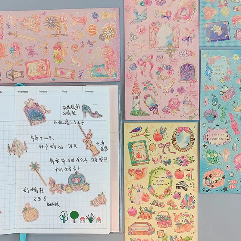 1 шт. милые наклейки с бронзированием Kawaii животные канцелярские Bullet Journal для Diy