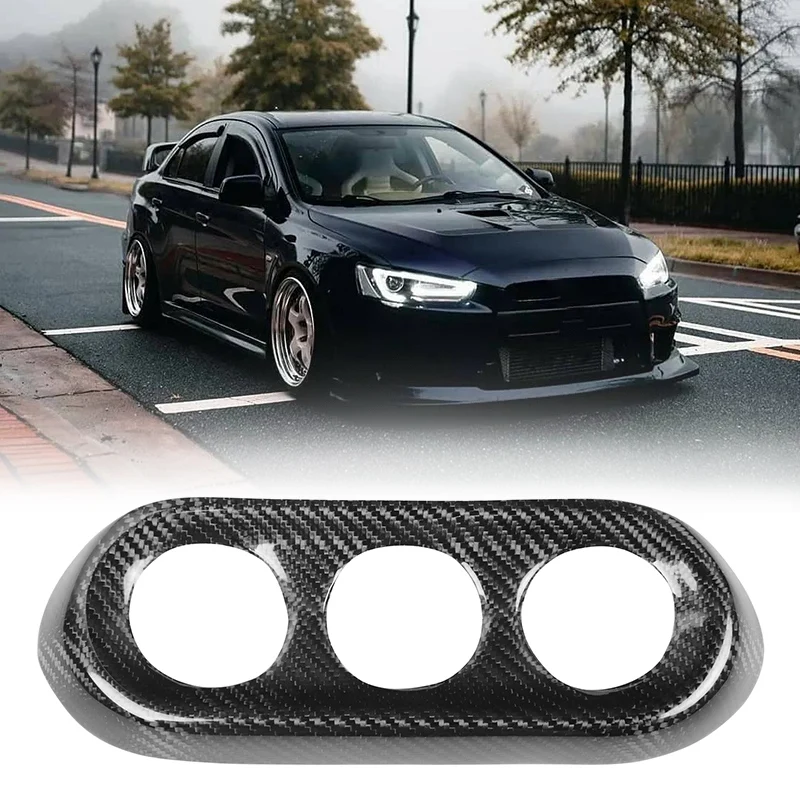 Car LHD RHD Carbon Fiber Console Dashboard Triple Gauge Pod Trim Cover for Mitsubishi Lancer M7 EVO 10 X 2008-2012 | Автомобили и