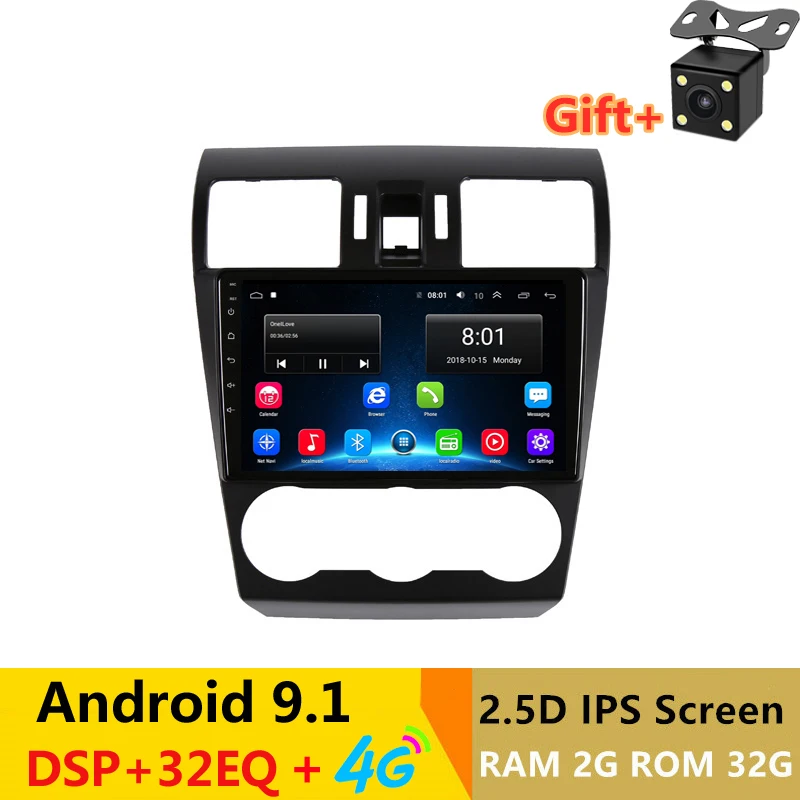 " 2.5D ips Android 9,1 автомобильный DVD мультимедийный плеер gps для Subaru Forester XV WRX 2012- DSP 32EQ Радио Стерео навигация