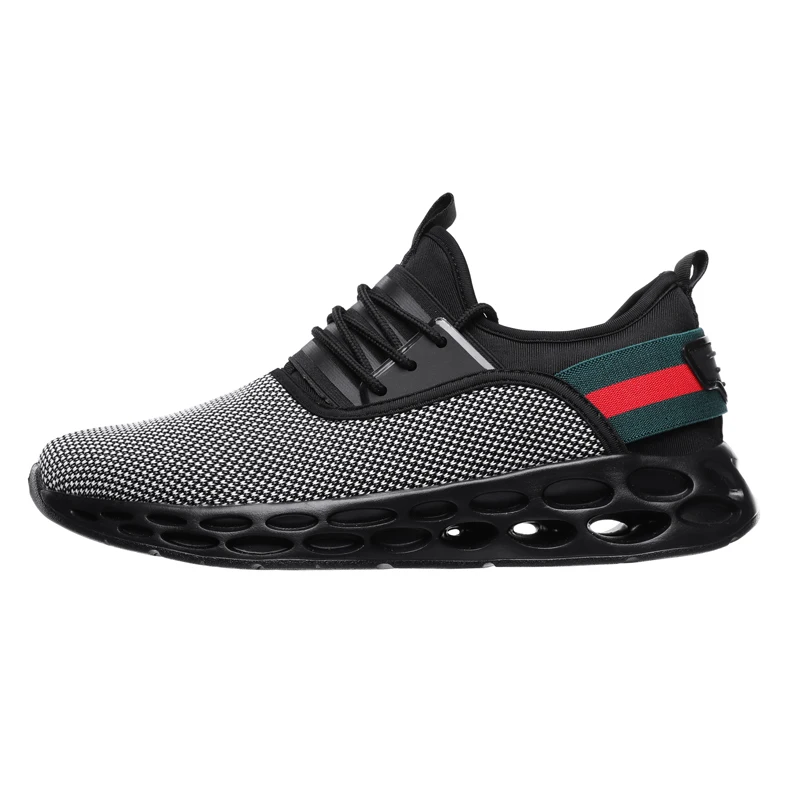 Men's Sneakers Ultralight Breathable Running Shoes Fashion Casual Sports Zapatos Super Comfortable Pop Flexible Jogging Shoes - Цвет: Gray-2