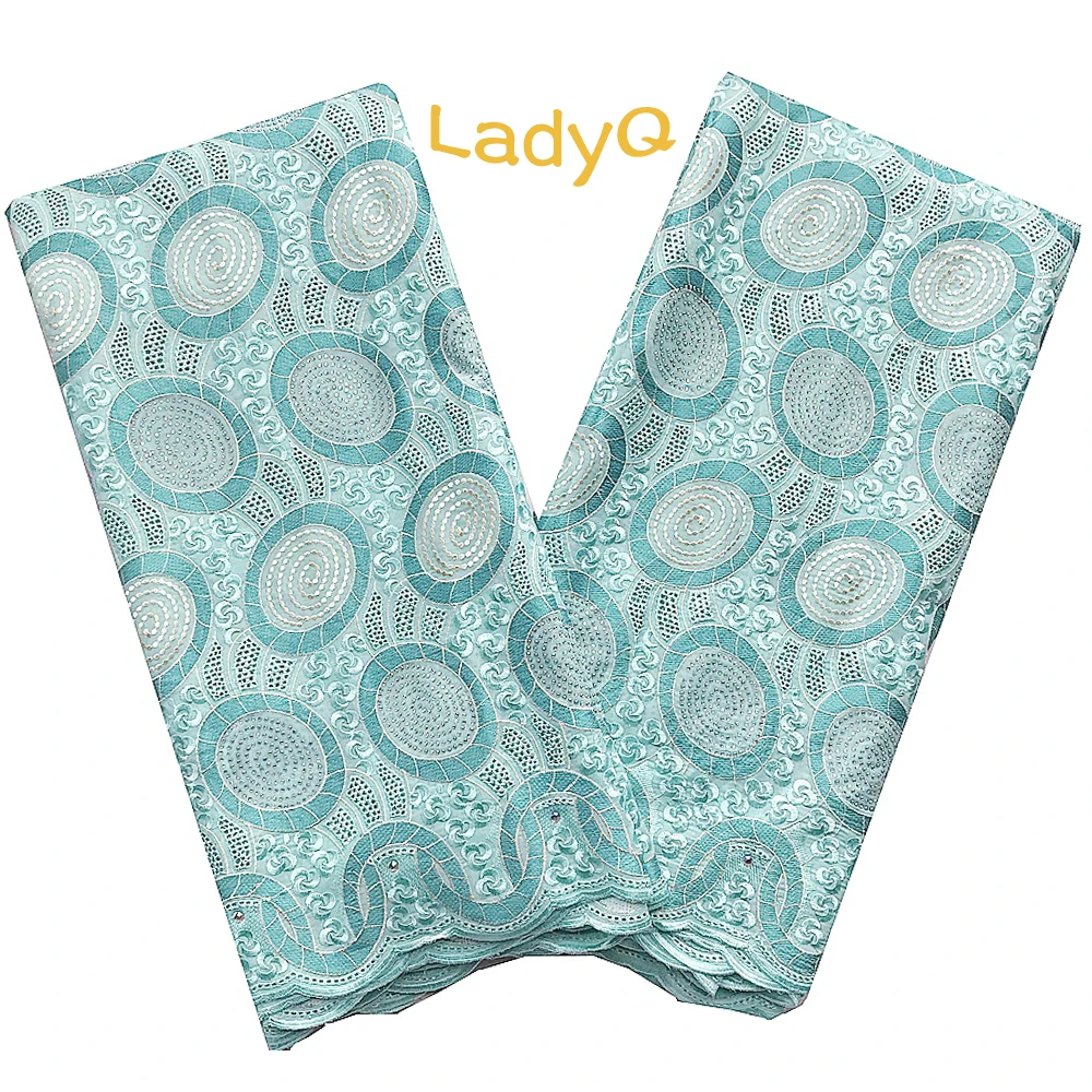 Новая швейцарская вуаль кружева в Швейцарии Африканская Хлопковая зеленая
