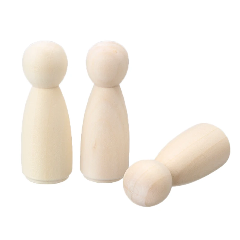 10 шт. 65 мм деревянные колышки для кукол Неокрашенные Фигурки мальчиков и девочек