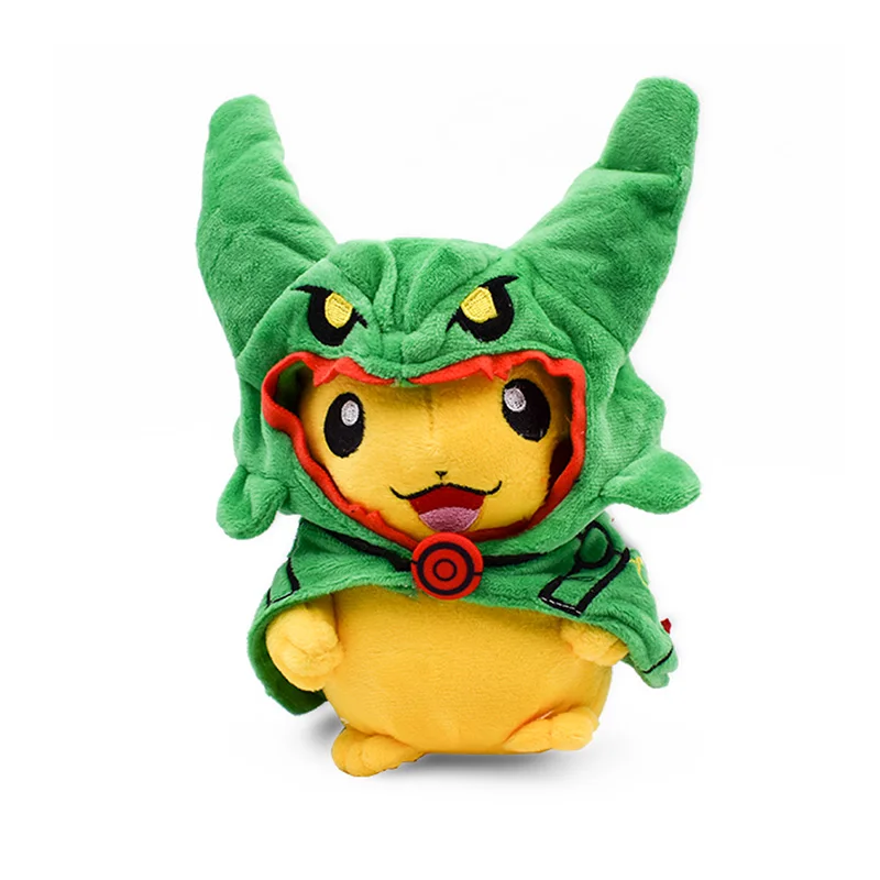 Горячие игрушки 20-24 см 7,9-9,4 ''Пикачу Косплей тиранитар Hydreigon Charizard Snorlax Ampharos Garchomp Мягкие плюшевые игрушки плюш - Цвет: 21cm Rayquaza G