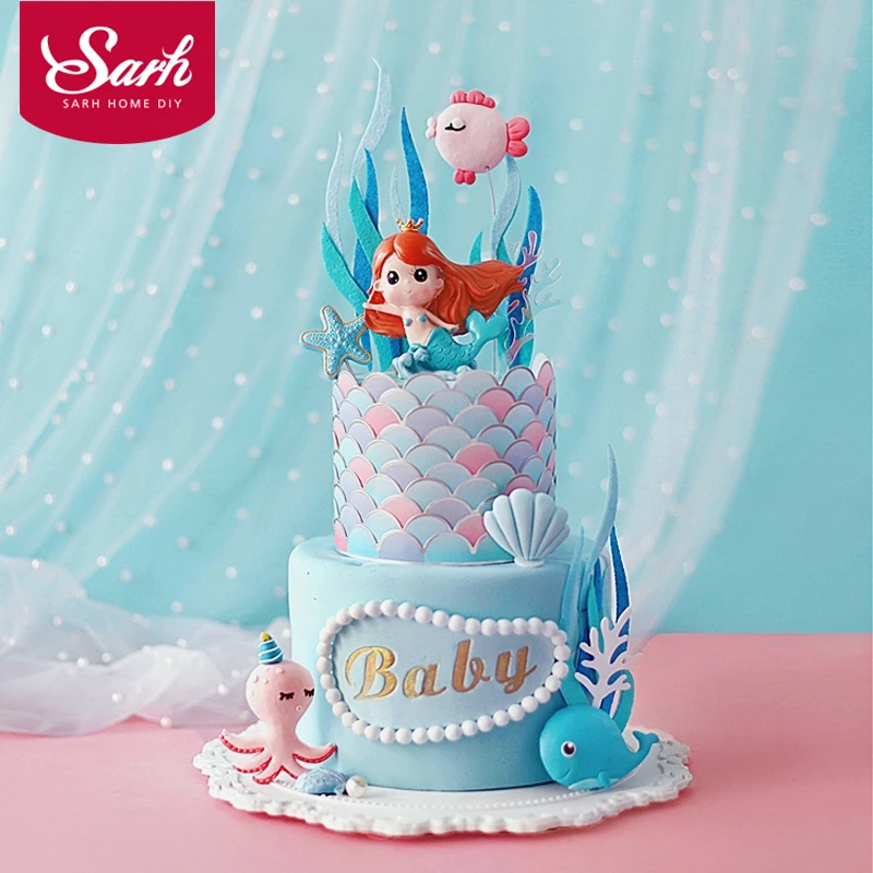 Бумажный торт из кожи русалки украшение на день рождения десерт вечерние