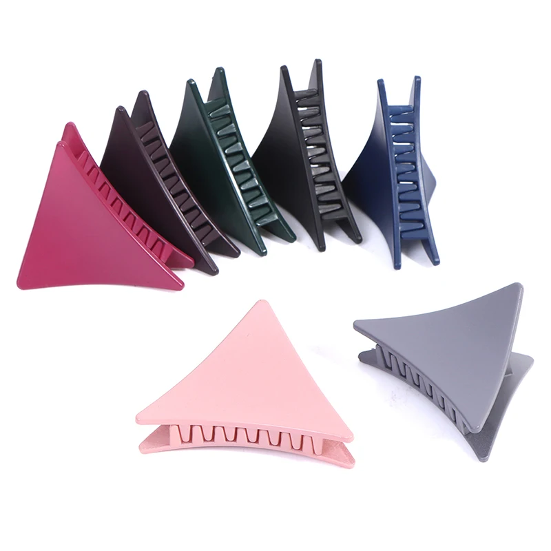 

Women Triangle Hair Claw Crab Clamp Girls Plastic Ponytail Clip Pure Color Hairpin Claws Clamp Headwear Hair Accessories