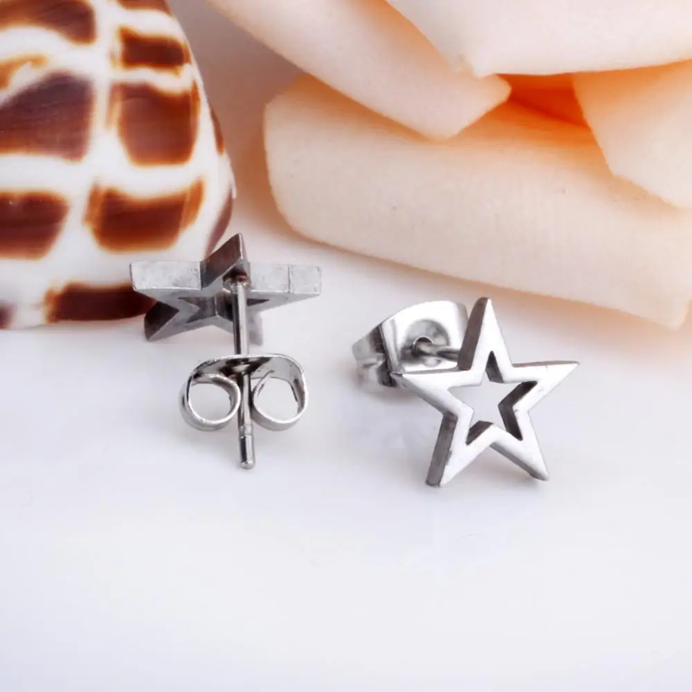 Маленькие серьги гвоздики LUXUKISSKIDS EA112001G 10 парт/лот|star studs|star starstud star |