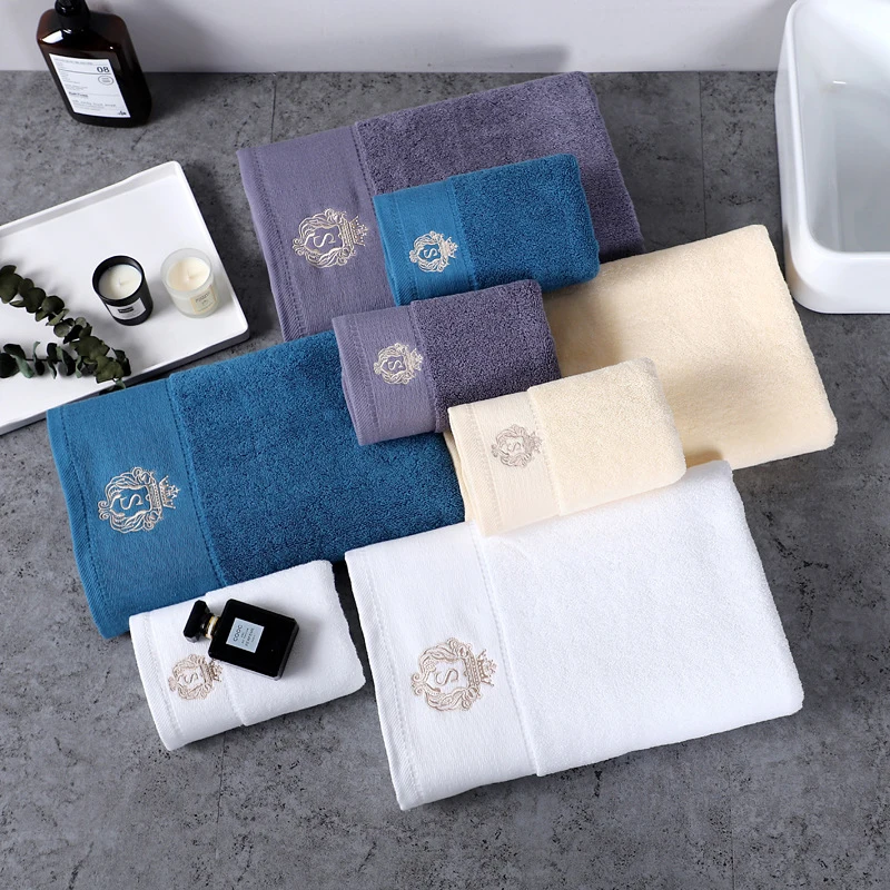 

2021 New High-grade 100% cotton Towel set bathtowel facetowel set soft bath face towel handtowel Bathroom towel sets 80x160cm