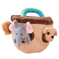noahs ark play house plush animals sound toys with carrier animal stuffed toy kids education soft plush toy toddler baby gift