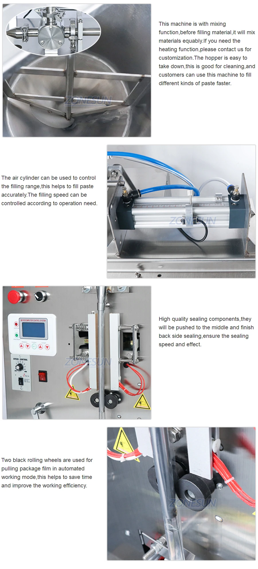 ZONESUN ZS-GFGT50 3-50ml Automatic Paste Filling And Sealing Machine