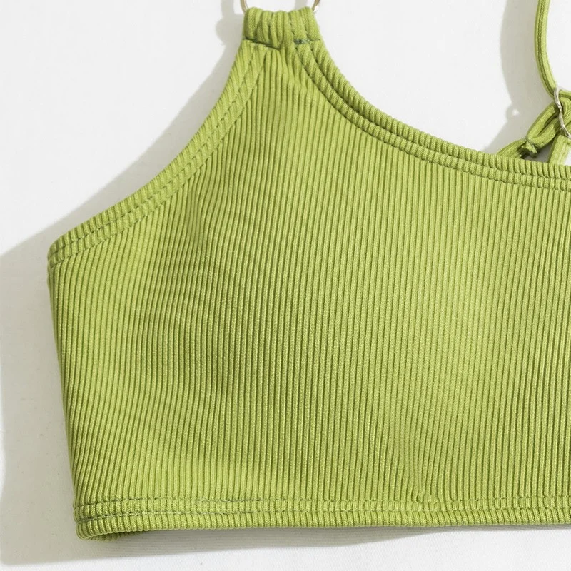 

Solid Sexy Bikini 2021 Summer Swimsuit Women High Waist Bikini Push Up Swimwear Tankini Swimsuits Bathing Suit Women