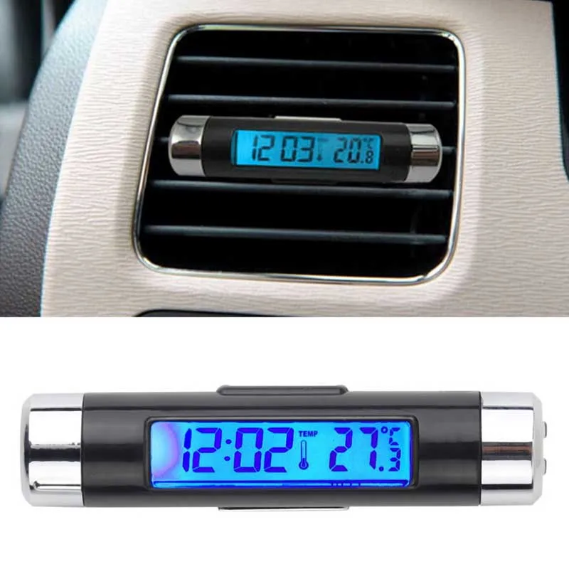 2 в 1 автомобильные цифровые ЖК часы термометр для Toyota Yaris Corolla Tarago Camry Prado CHR Auris Hilux