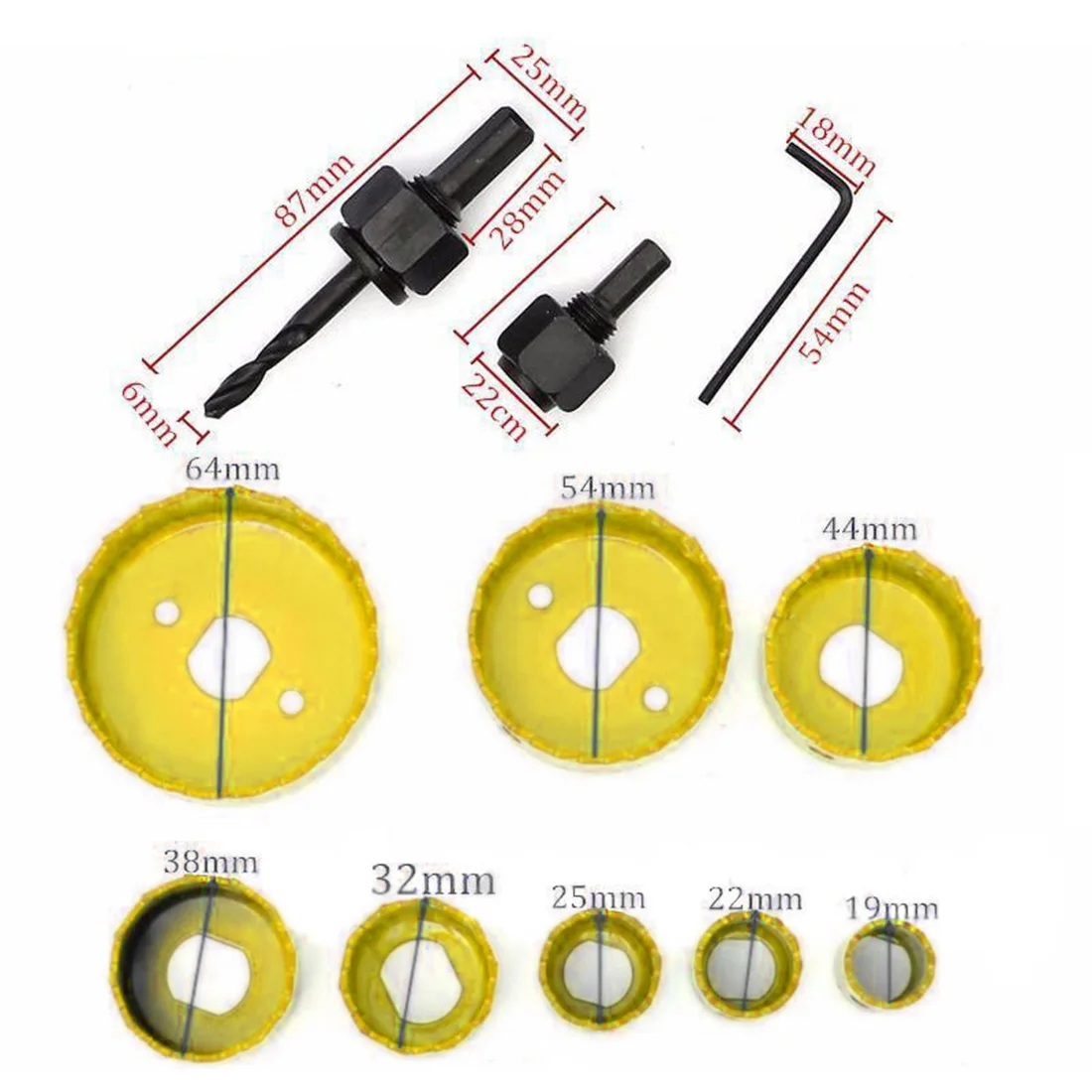 

11xCarbon Steel Drill Bit Set Cutter Tools For Metal Wood Hole Saw Tooth Set Use