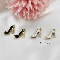 muhna 10pcs enamels high heels charms making women shoe pendant necklaces keychains jewelry wholesale 1511mm yz882