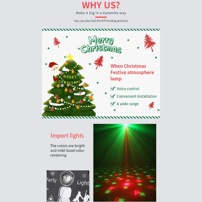 Этап вечерние светильник s музыкальное шоу Рождественский DJ лазерный проектор