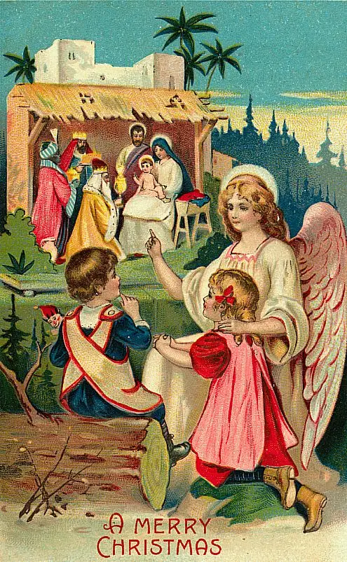 

400X300MM First-Day-of-Christmas-Vintage-Christmas-Postcard jumbo fridge magnet SFM-0324