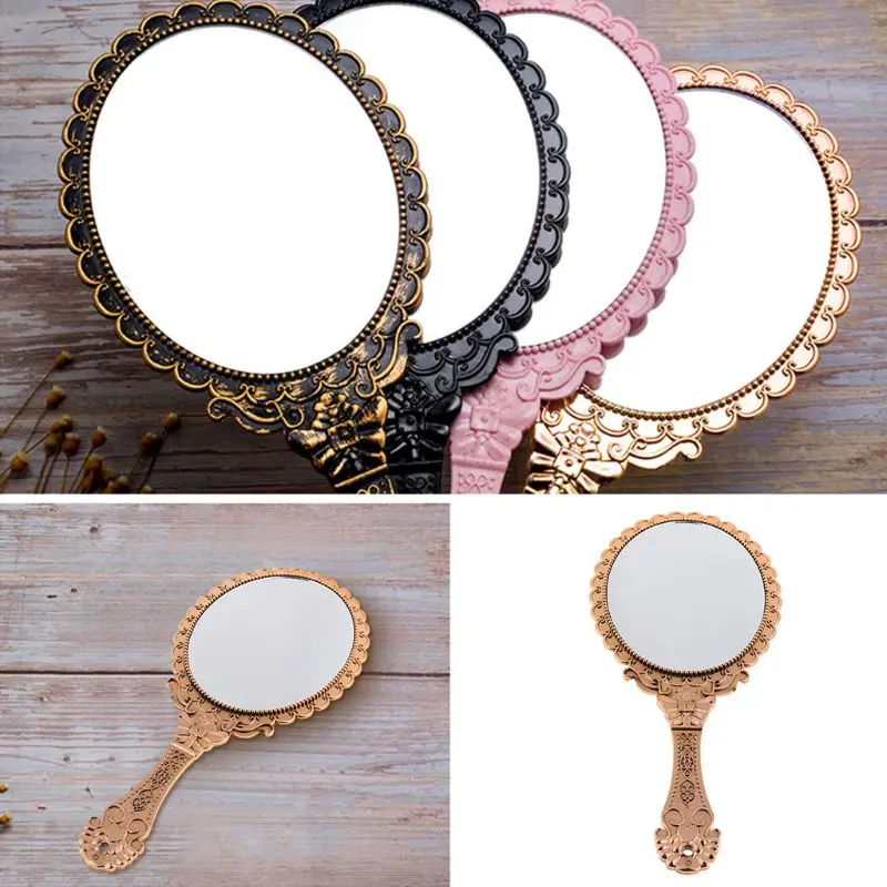 Женская принцесса винтажное ручное зеркало металлический пластиковый корпус