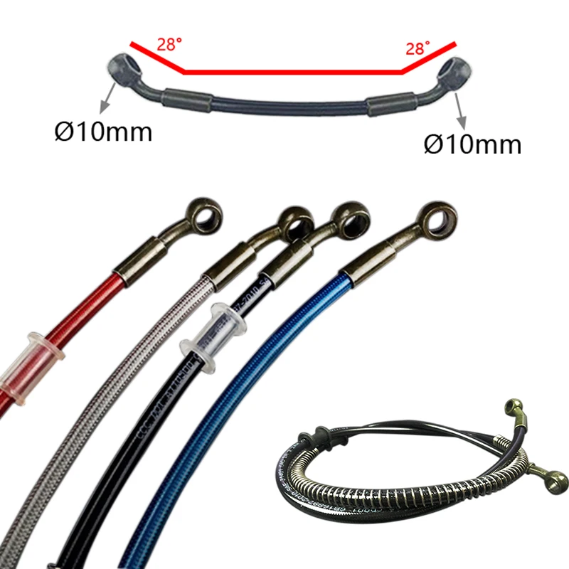 Гидравлический усиленный тормозной трос 500 до 2200 мм стальной Плетеный Масляный