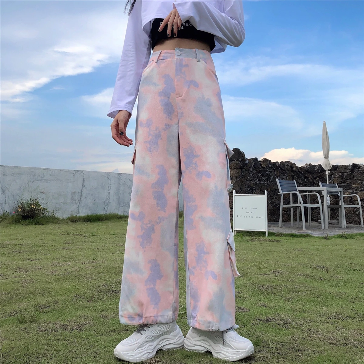 Брюки карго женские в стиле Харадзюку уличная одежда свободные штаны с большими